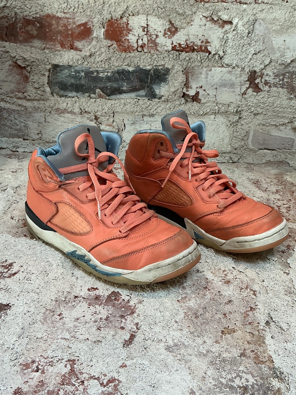 Nike Kids Coral/Gray Mid-Top Sneakers